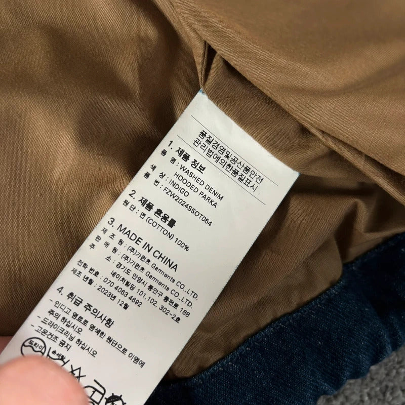 Frizmworks Washed Denim Hooded Parka Indigo XL