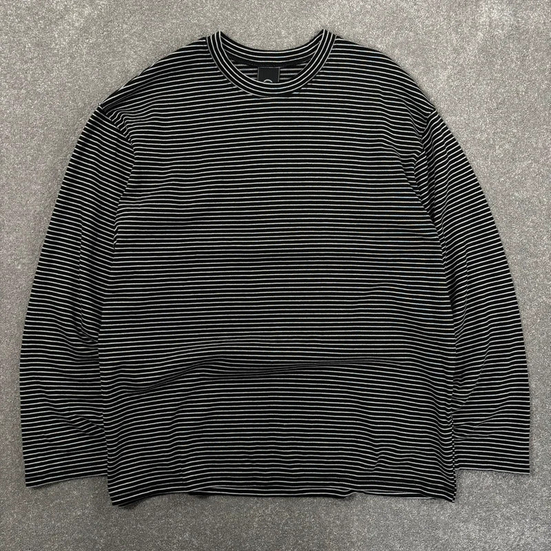 Frizmworks Oversized Stripe Long Sleeve Tee Black M