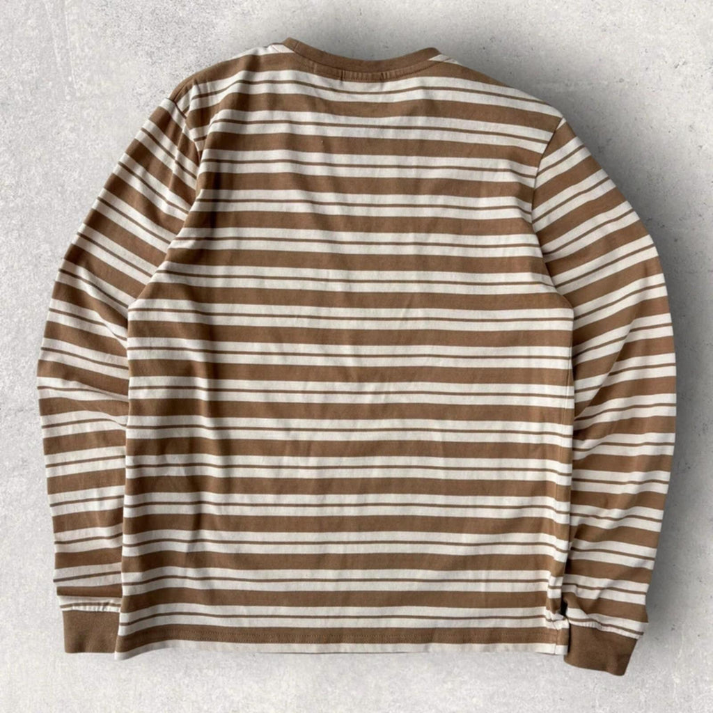 Gramicci Stripe Long Sleeve T Shirt Beige S