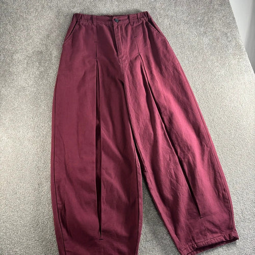 Anglan Double Pleat Balloon Pant Burgundy L