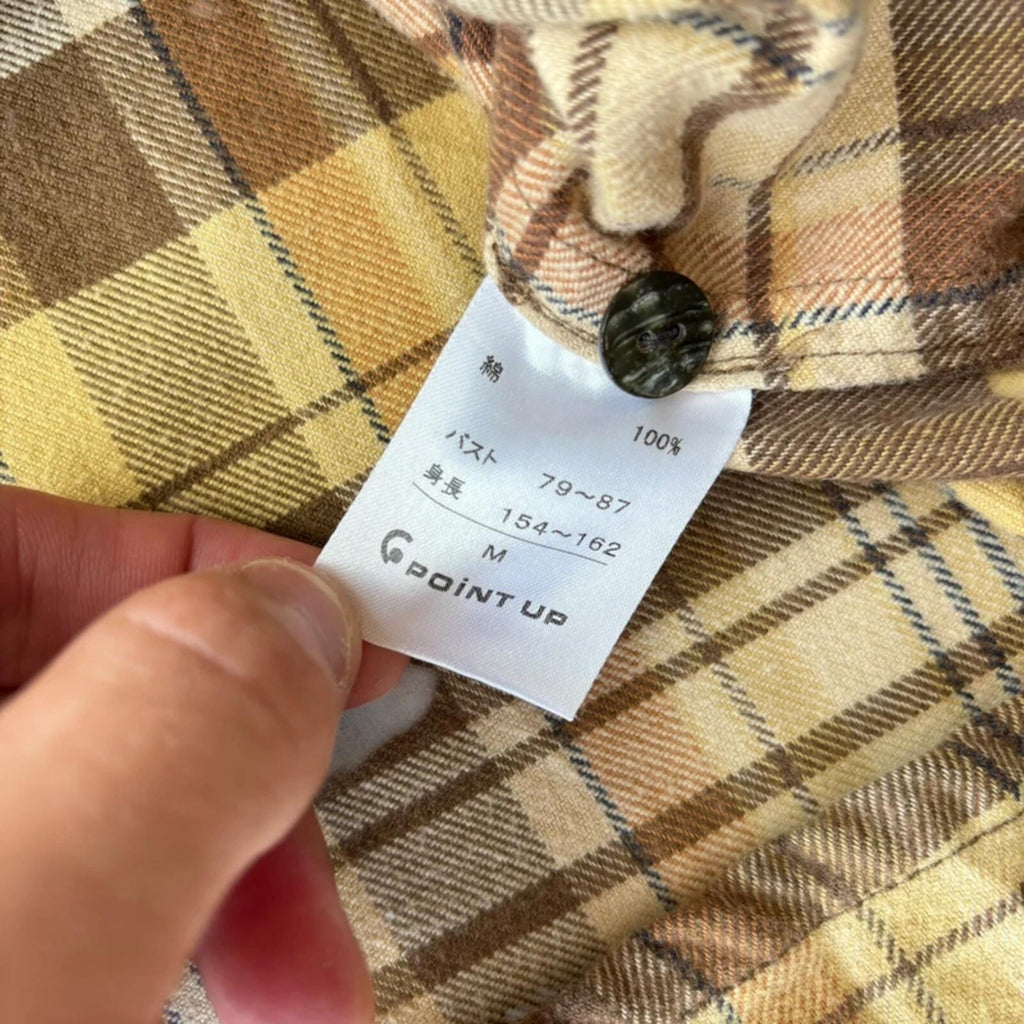 Hai by Issey Miyake Plaid Flannel Shirt Beige M