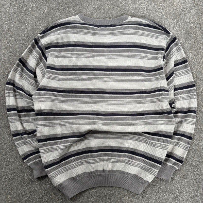 Yardsale Stripe Crewneck Jumper White Black L