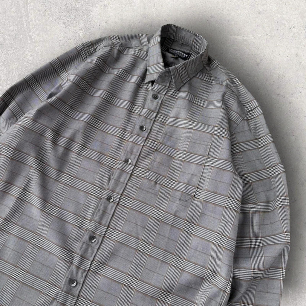Frizmworks Glen Check Relaxed Shirt Grey M