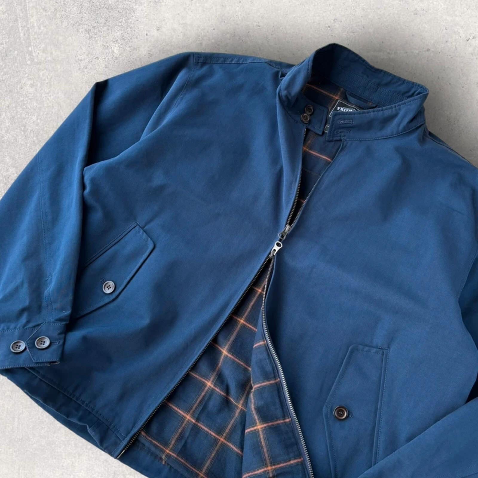 Frizmworks Check Lined Harrington Navy XL