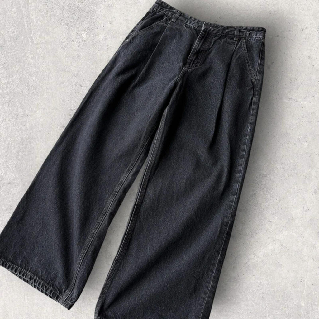 Covernat Korean Wide Baggy Jeans Black L