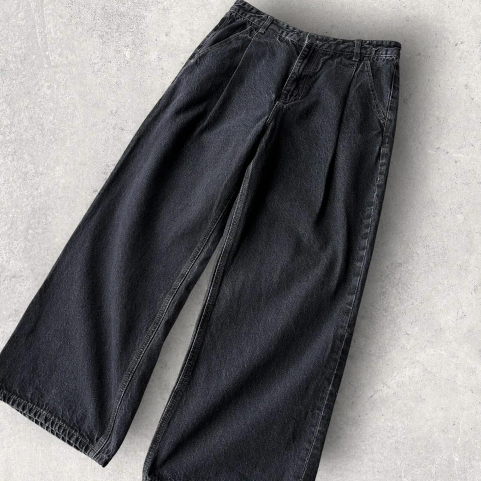 Covernat Korean Wide Baggy Jeans Black L
