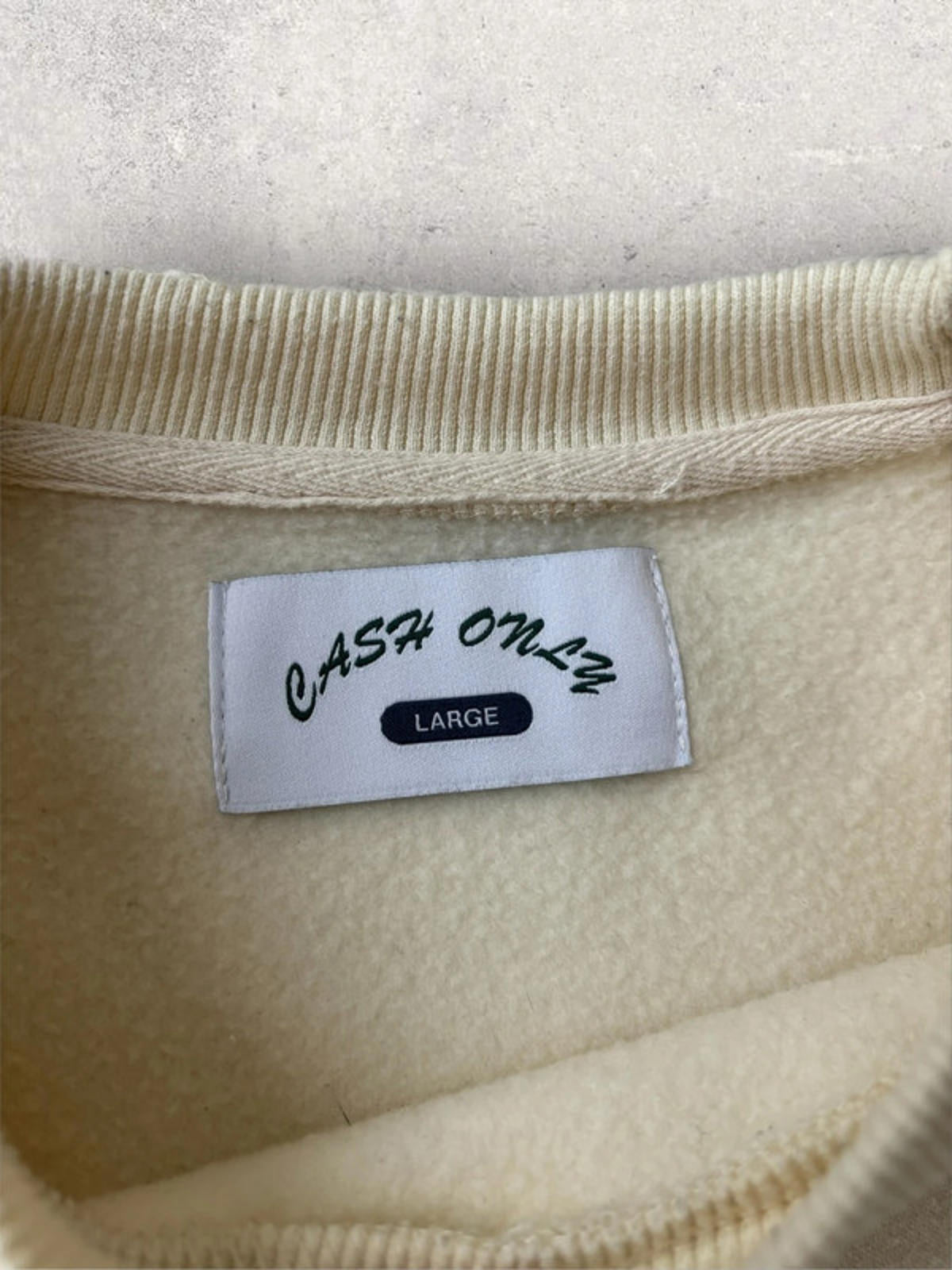 Cash Only Jeans Crewneck Sweatshirt Cream Size L