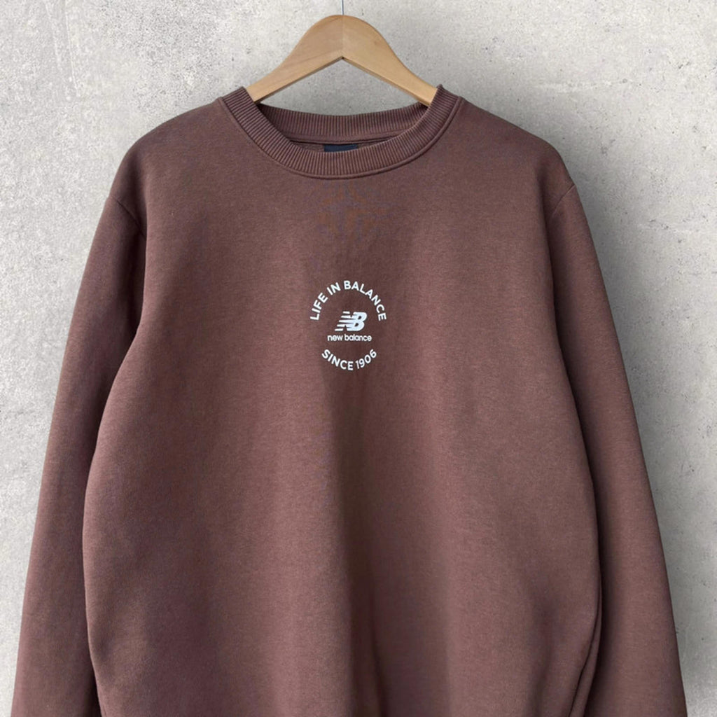 New Balance Centre Balance Sweatshirt Brown Size M