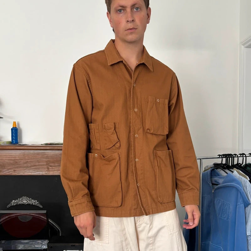Uniform Bridge Herringbone Jungle Shirt Rust M