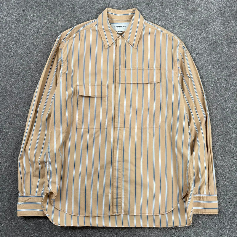 Eastlogue Asymmetric Stripe Utility Shirt Yellow M
