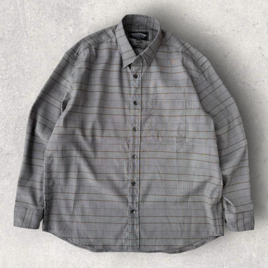 Frizmworks Glen Check Relaxed Shirt Grey M