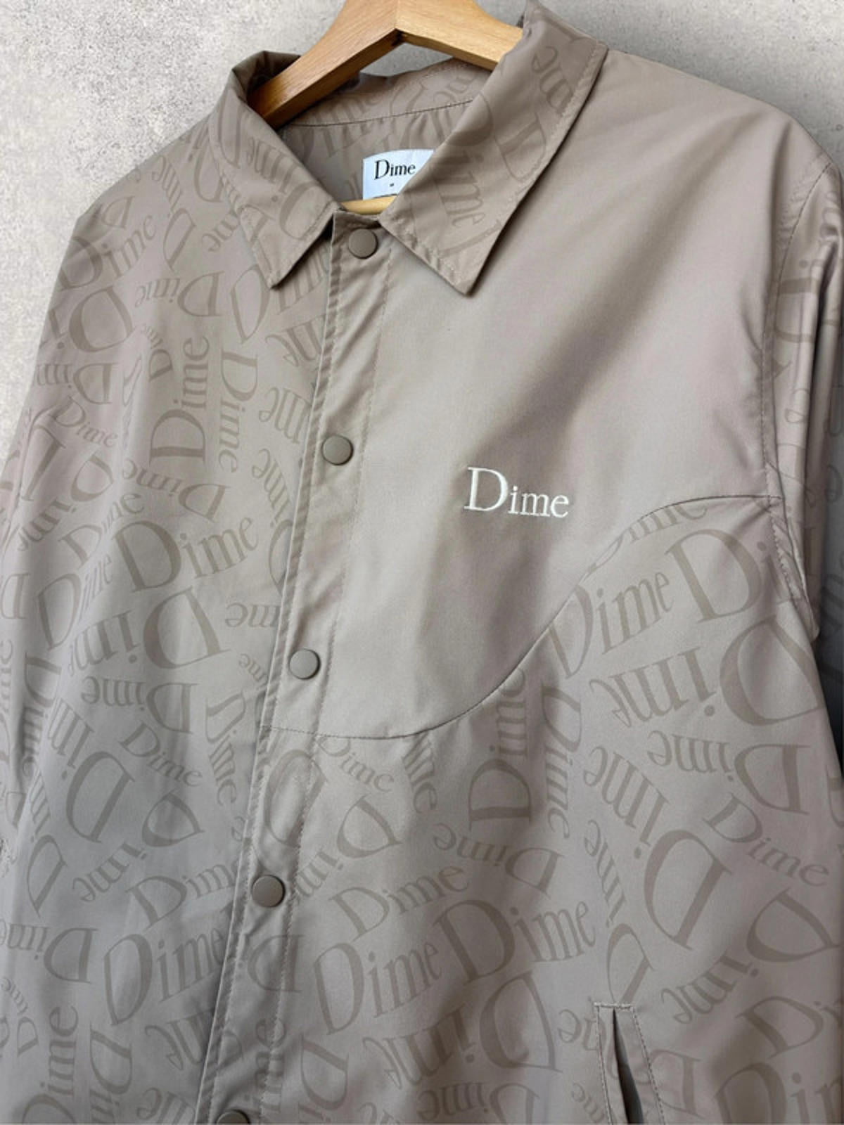 Dime All Over Coach Jacket Tan Size M