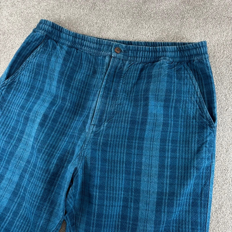 Universal Works Check Baggy Short Navy L
