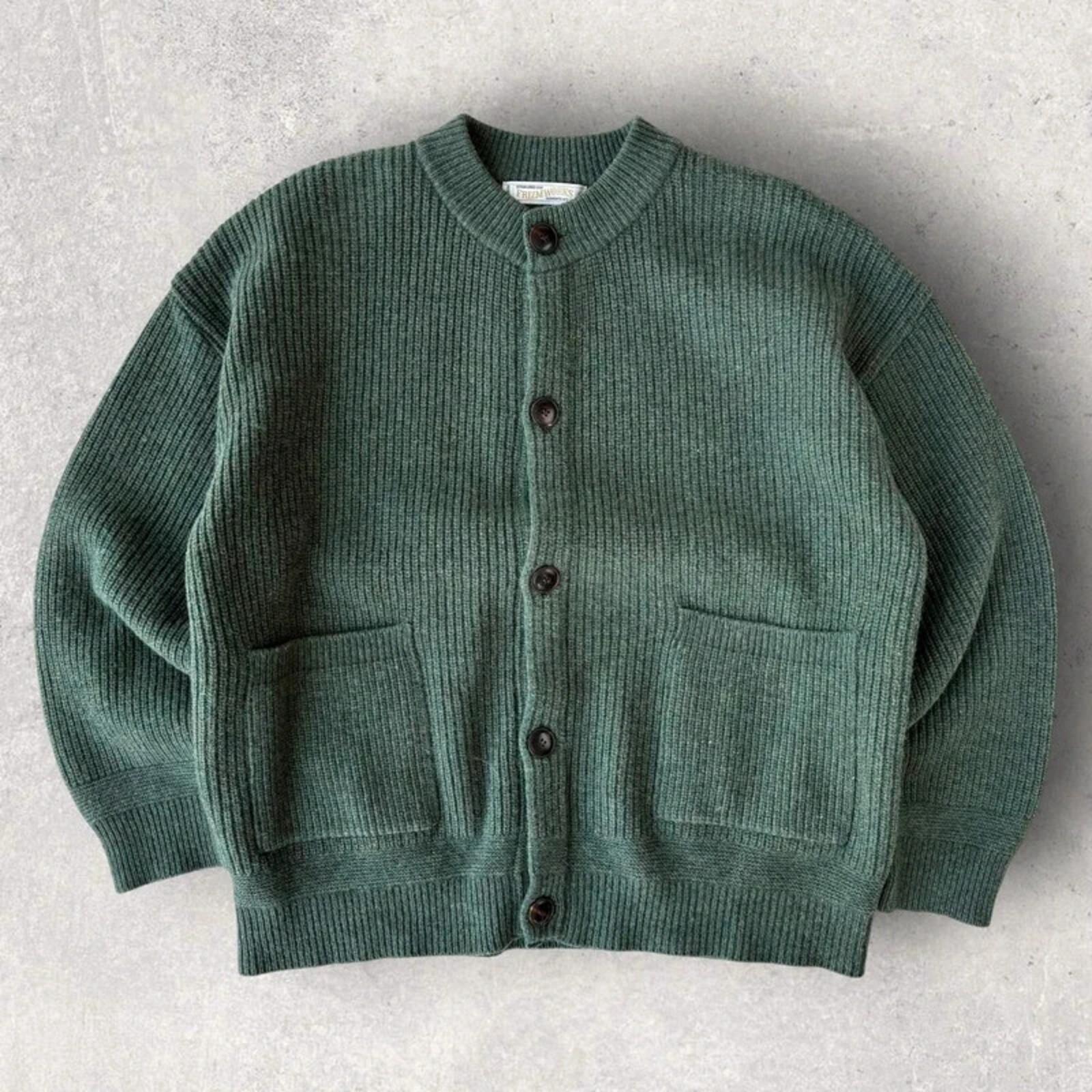 Frizmworks Heavy Wool Round Cardigan Forest Green M