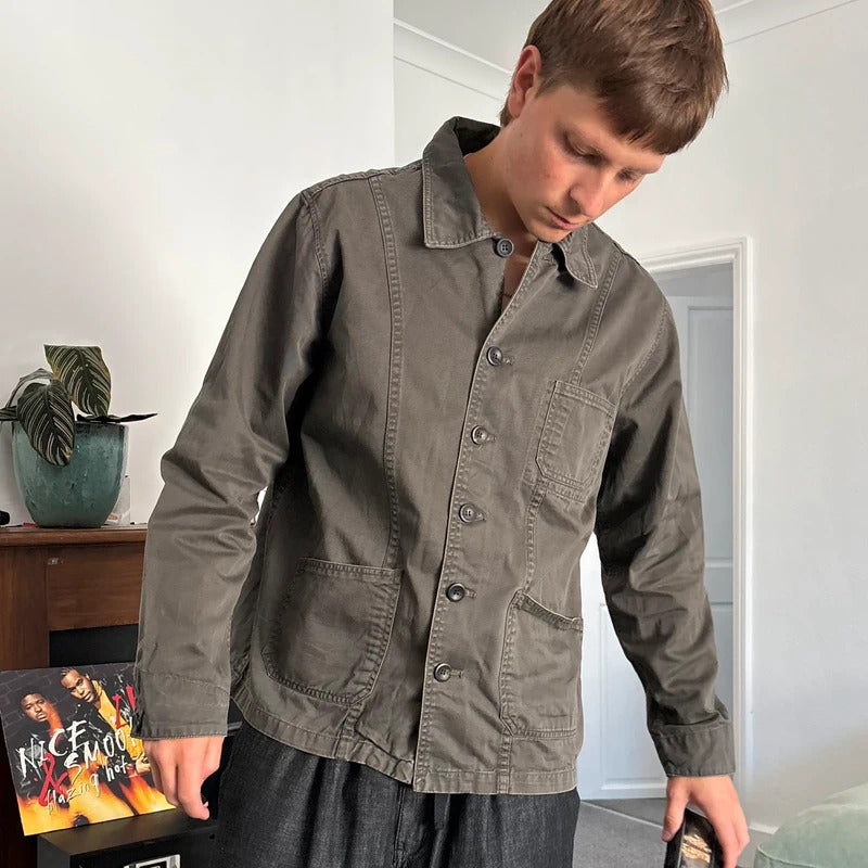 Uniform Bridge Cotton Chore Shirt Grey L