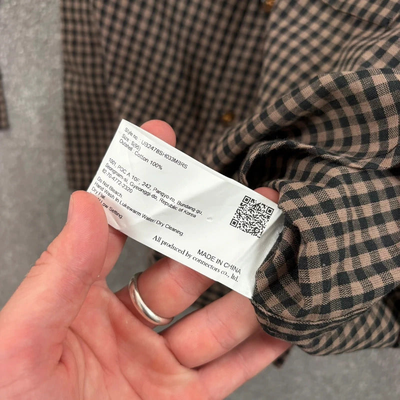 Uniform Bridge Check Shirt Brown S