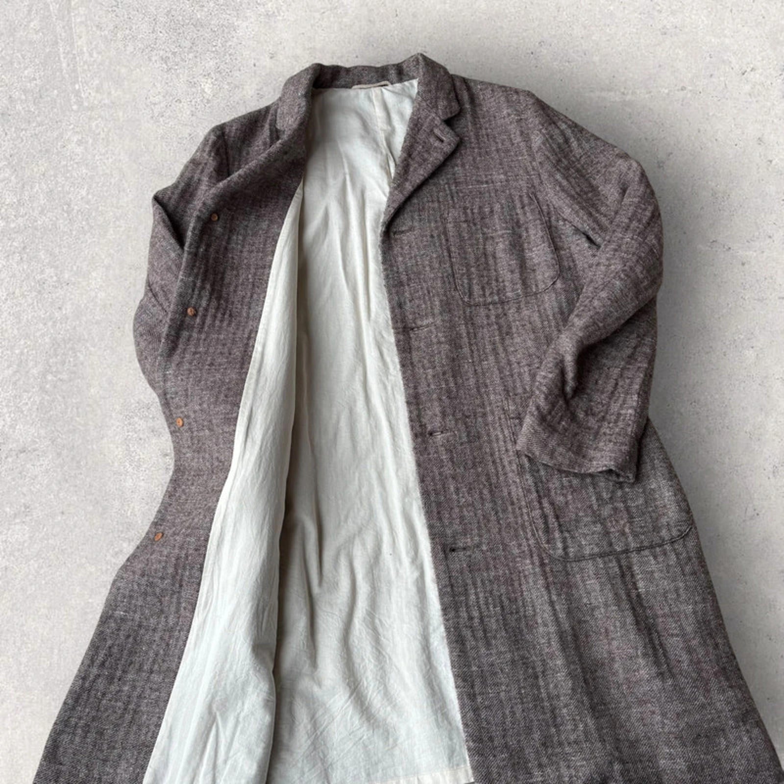 Snow Peak Japan Vintage Linen Overcoat – Beige – L