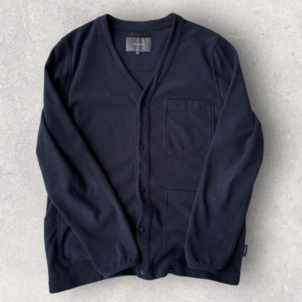 Norse Projects Vidar Polartec Fleece Cardigan Navy Size L