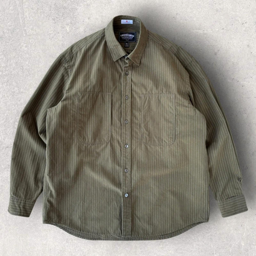 Frizmworks Wabash Stripe Utility Shirt Olive L