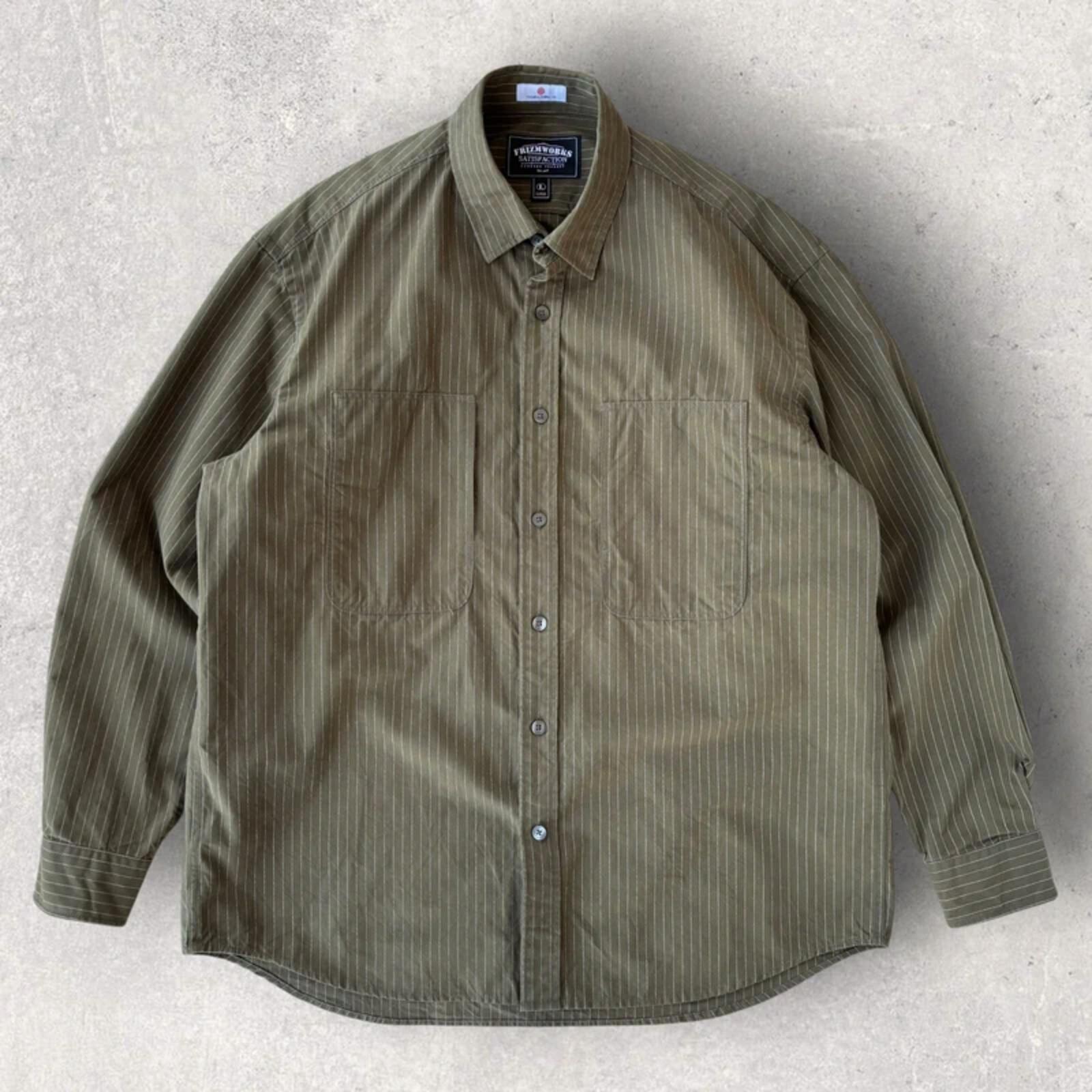 Frizmworks Wabash Stripe Utility Shirt Olive L
