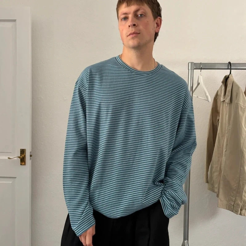 Frizmworks Oversized Stripe T Shirt Blue L