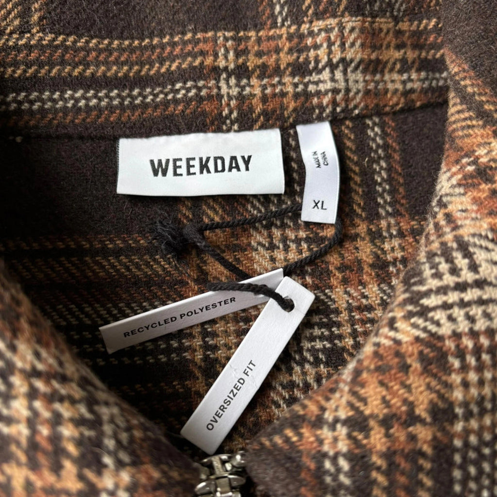 Weekday Check Curtis Jacket Brown Size XL