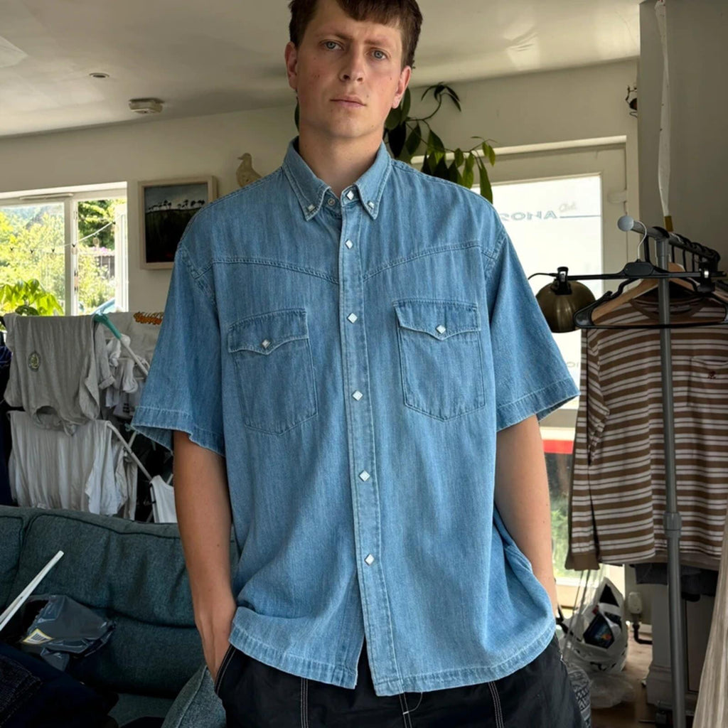 Frizmworks Western Denim Half Shirt Light Blue L