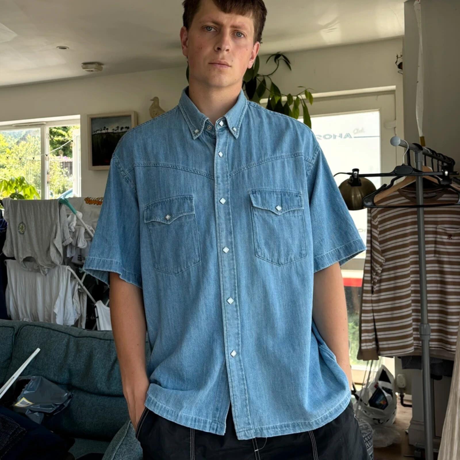 Frizmworks Western Denim Half Shirt Light Blue L