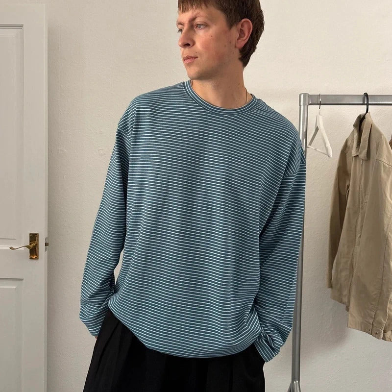 Frizmworks Oversized Stripe T Shirt Blue L