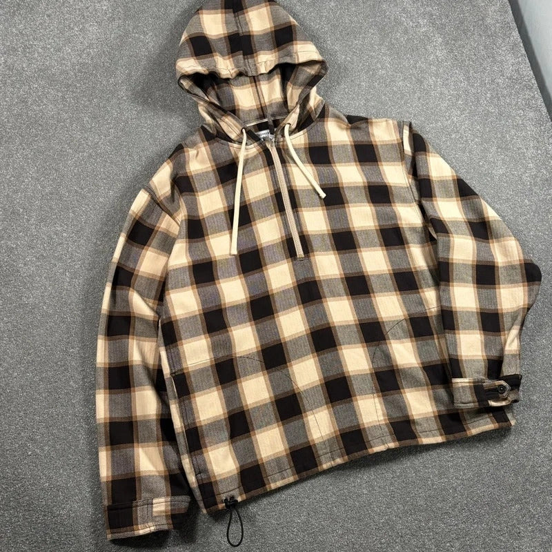 Universal Works Check Pullover Anorak Beige M