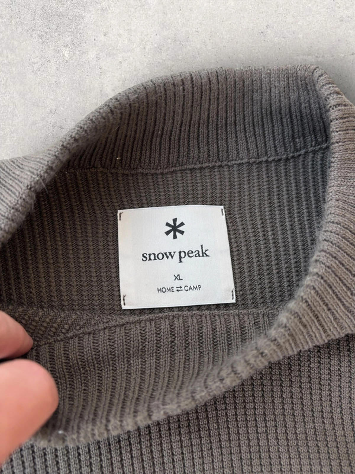 Snow Peak Knit Crew Sweater Stone Size XL