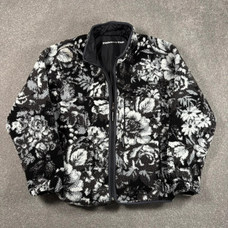 Thisisneverthat Reversible Boa Fleece Jacket Black L