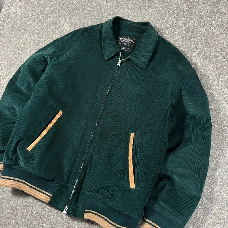 Frizmworks Corduroy Varsity Jacket Dark Green L