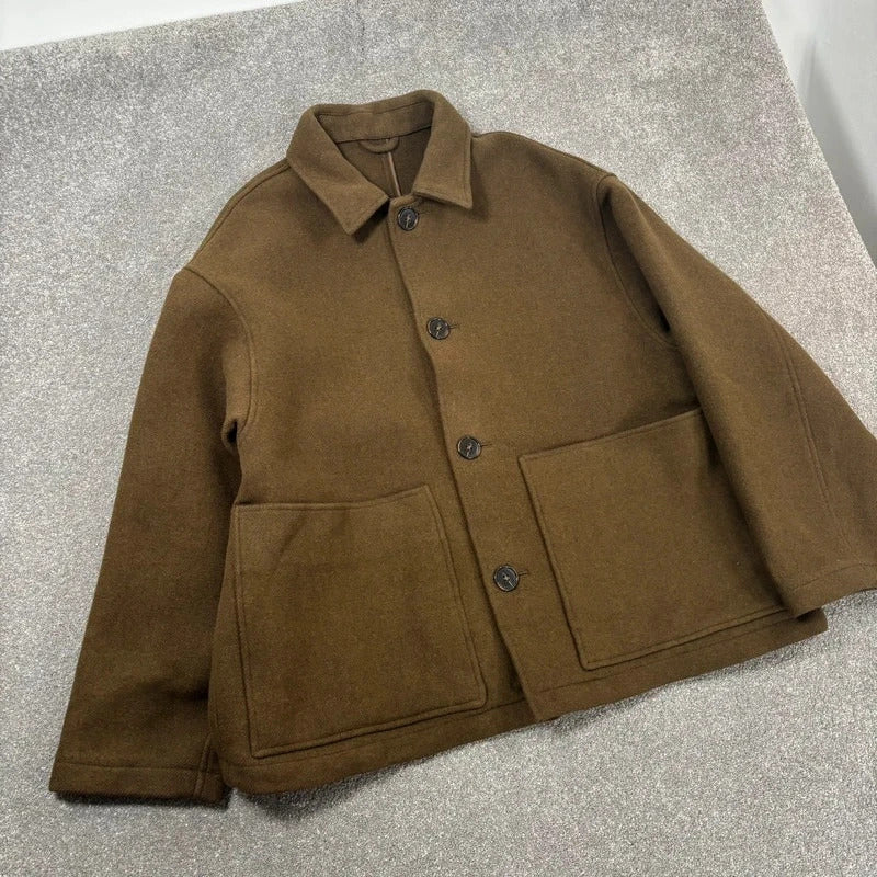 Covernat Oversized Wool Jacket Khaki L