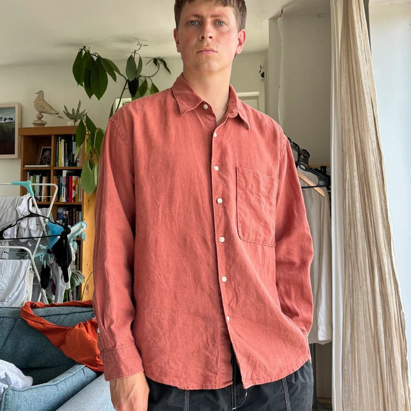 Frizmworks Linen Relaxed Shirt Brick M