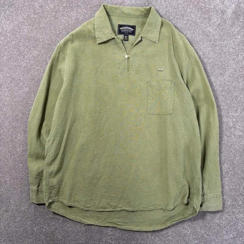 Frizmworks Linen Pullover Shirt Olive XL
