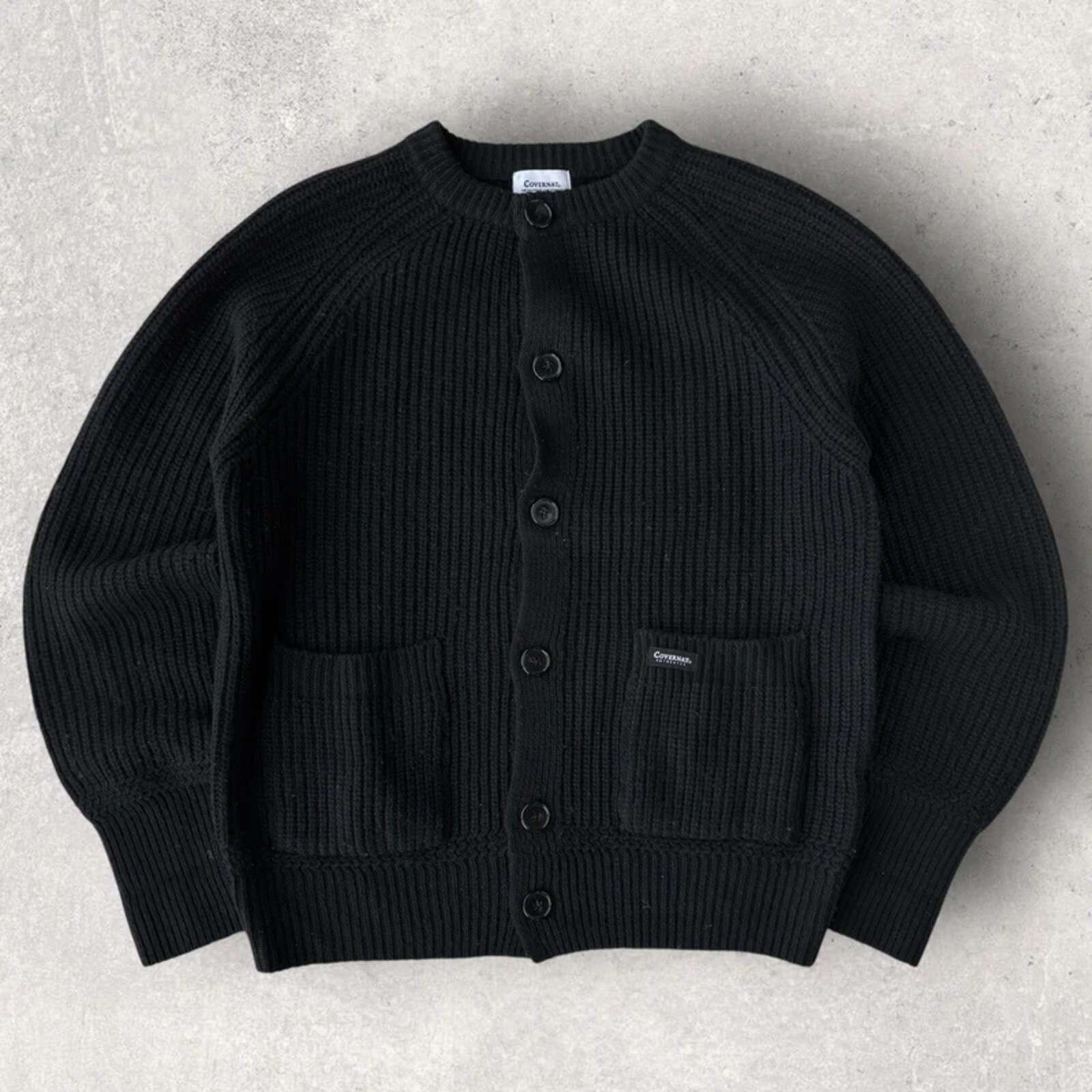 Covernat Wool Blend Button Cardigan Black M