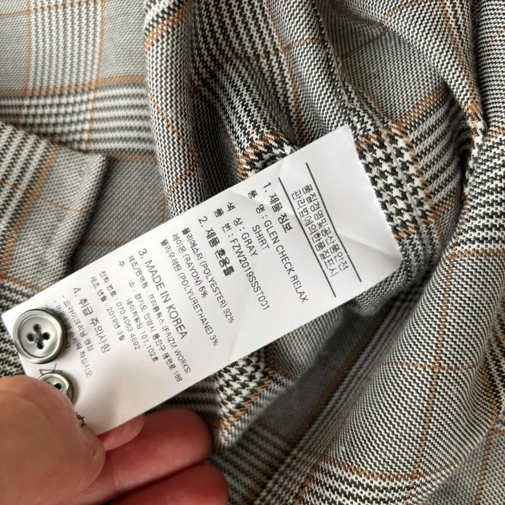 Frizmworks Glen Check Relaxed Shirt Grey M
