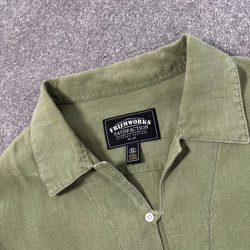 Frizmworks Linen Pullover Shirt Olive XL
