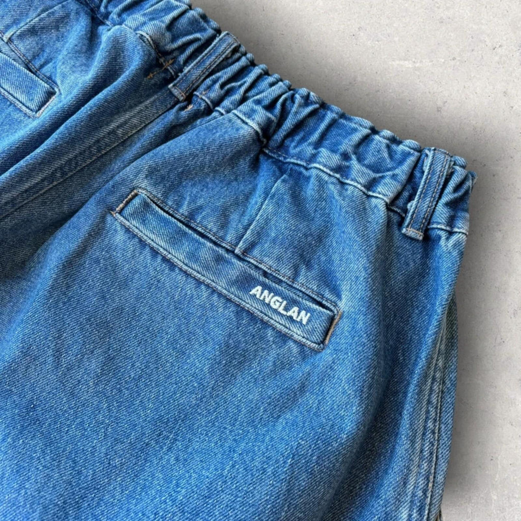 Anglan Denim Wide Balloon Pant Light Blue L