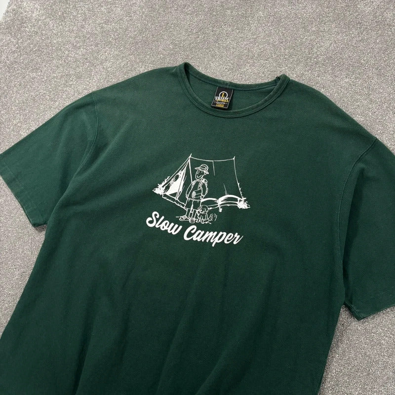 Frizmworks Slow Camper Graphic T Shirt Green L