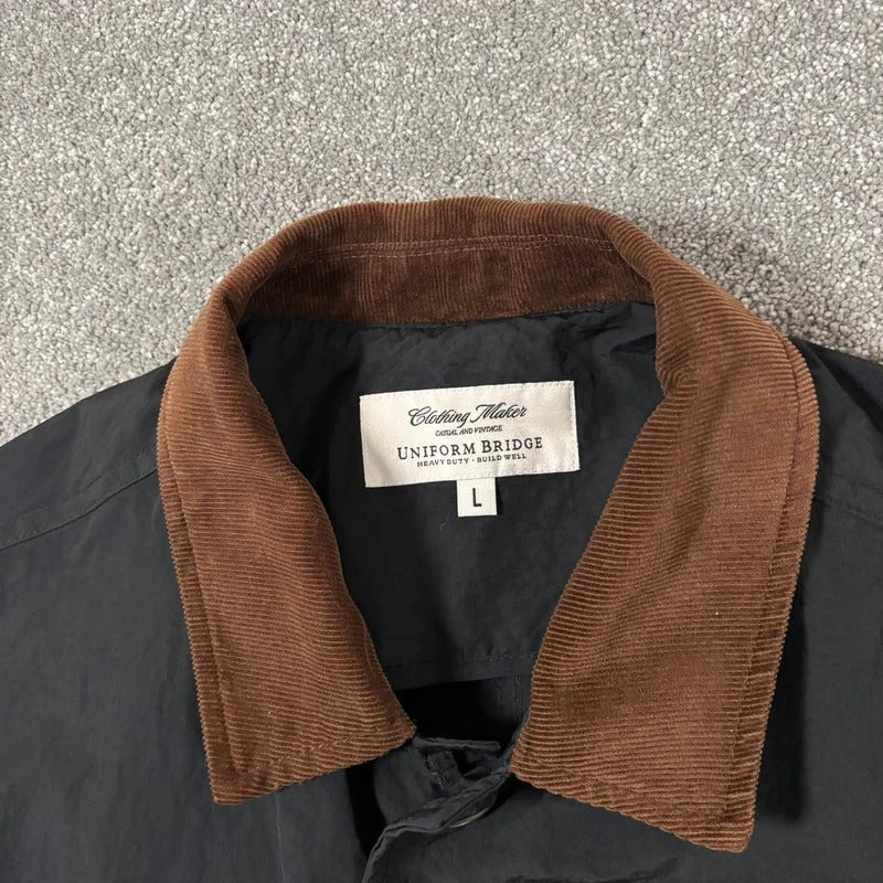 Uniform Bridge Cropped Button Jacket Black L