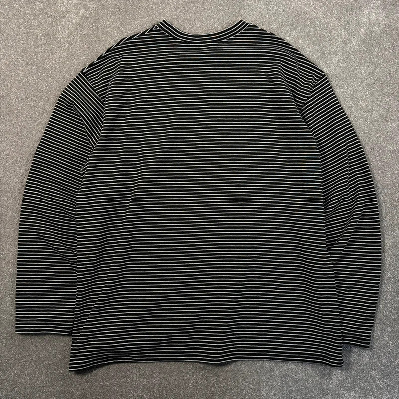 Frizmworks Oversized Stripe Long Sleeve Tee Black M