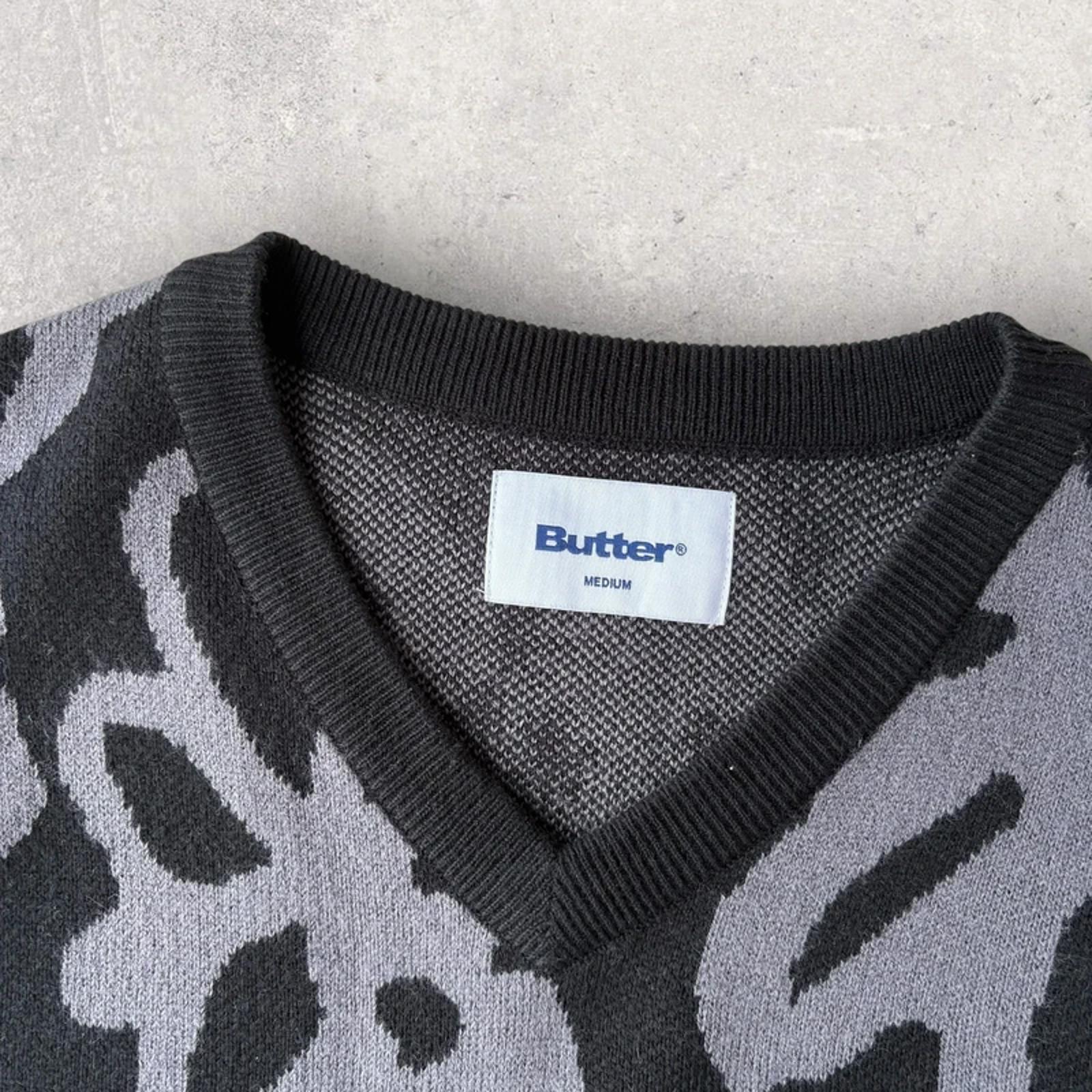 Butter Goods Flower Knit Vest Black / Grey M Streetwear