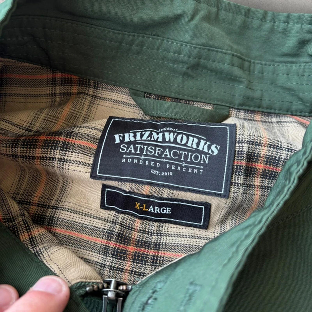 Frizmworks Check Lined Harrington Forest Green XL