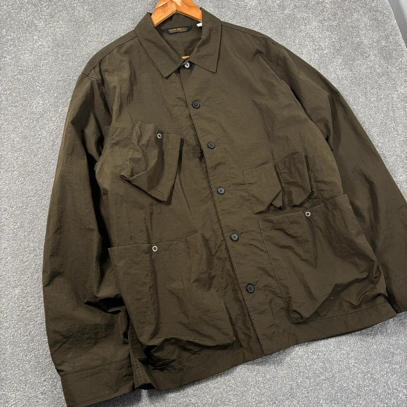 Uniform Bridge Nylon Utility Overshirt Olive L