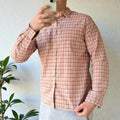 Margaret Howell Cropped Plaid Shirt Coral S