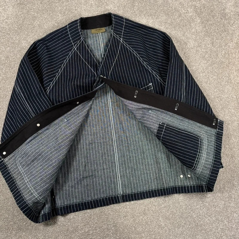 Uniform Bridge Stripe Denim Pocket Cardigan Indigo XL