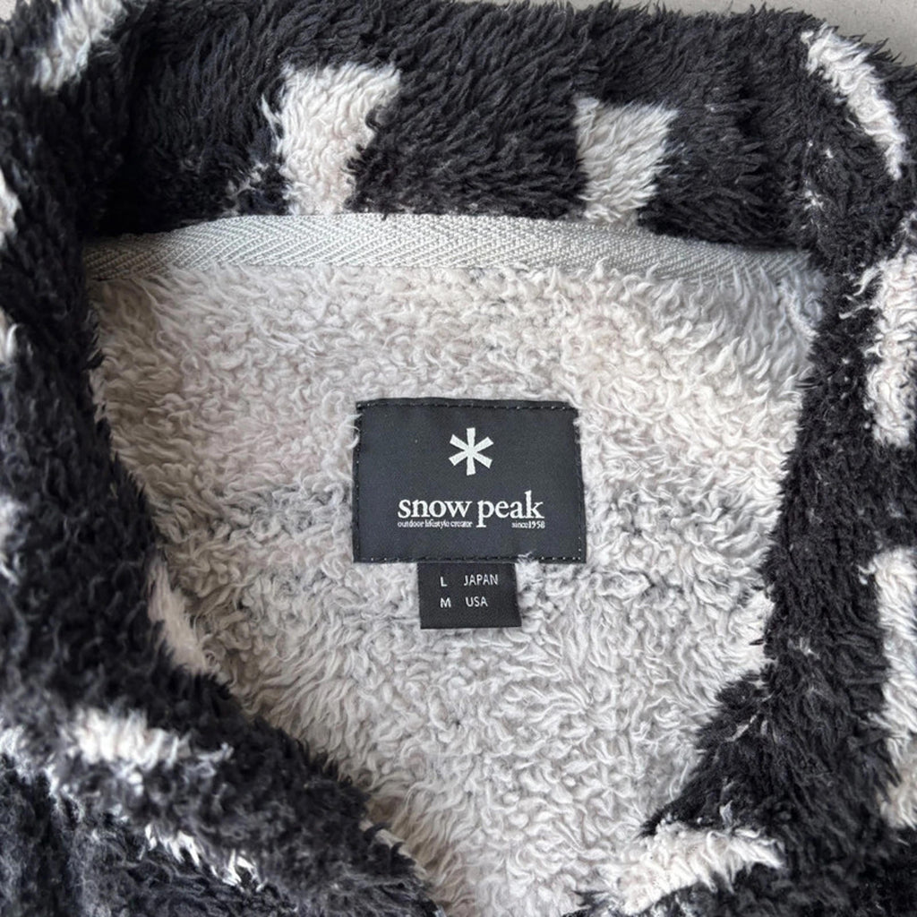 Snow Peak Geometric Fleece Vest White/Black Size M – Japan import