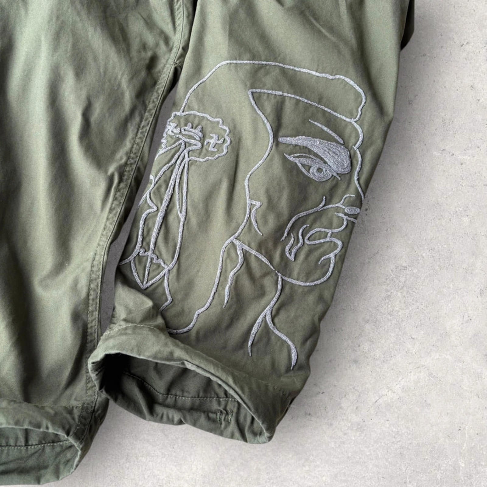 Maharishi Embroidered Indian Reflective Track Pant – Olive – XL